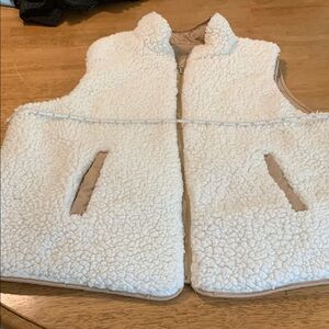 Women's White Sherpa Vest